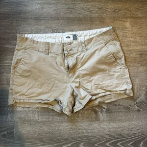Mid Rise Khaki Shorts
